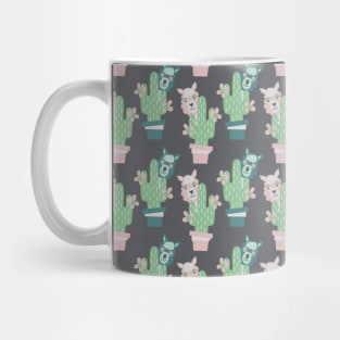 Llama Drama Cactus Pattern Mug